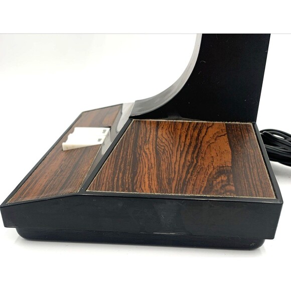 Vintage 18" MCM Desk Lamp 1979 Inter-World #402 Gooseneck Woodgrain/Metal Tested - Picture 12 of 16